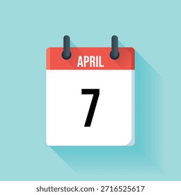 Uma página de calendário simples exibindo o sétimo dia de abril