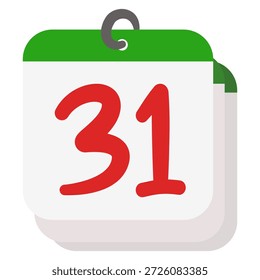 Una simple página de calendario que muestra la fecha treinta y uno, que simboliza el horario, la fecha límite, el recordatorio y la gestión del tiempo.