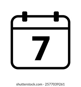 simple calendar symbol with the number seven