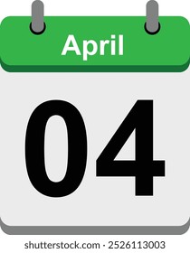 Un calendario sencillo que muestra el mes y la fecha y es fácil de editar con colores verdes