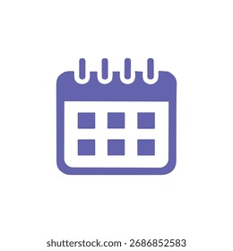 Simple Calendar Vector Icon. A minimalist schedule and date planner vector symbol.