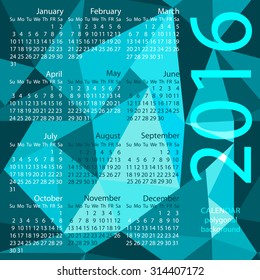 Simple  Calendar / calendar vertical - week starts with Sunday