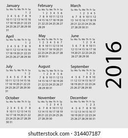 Simple Calendar  / calendar vertical - week starts with Sunday