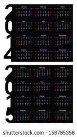 Simple Calendar year 2014, 2015, vector