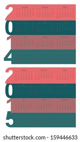 Simple Calendar for year 2014 and 2015, vector