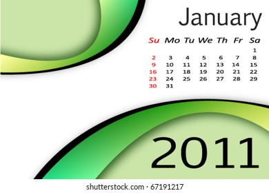 Simple calendar/agenda with space for text for january
