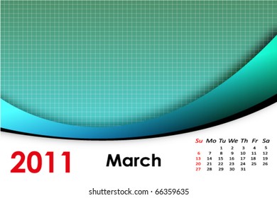 Simple calendar/agenda with space for text for march