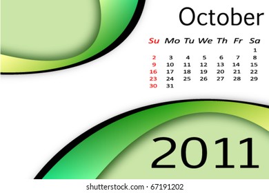 Simple calendar/agenda with space for text for october