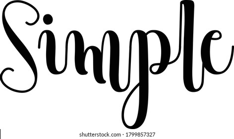 Simple Calligraphy Black Color Text On 
White Background