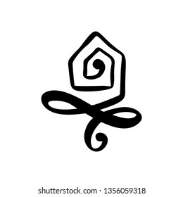 Simple Calligraphy House Real Vector Icon. Estate Architecture Construction for design. Art home vintage hand drawn Logo element