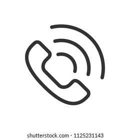 simple calling phone icon with line style use for ui ux button interface web application, startup, website, editable stroke