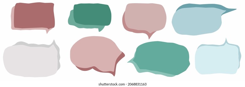Simple Callout Vector Art graphic element set collection with Color Resizable Hand drawn abstract for Dialog, speech and message