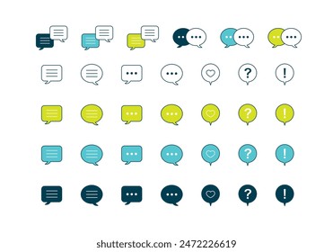 Conjunto de iconos de llamadas simples Vector plano aislado sobre fondo blanco