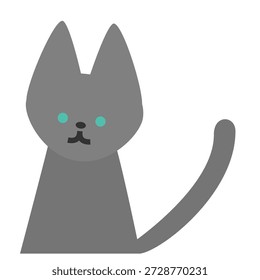 Uma ilustração simples e calma do personagem do gato preto.