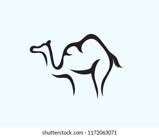 Simple Camel Drawing Art Logo