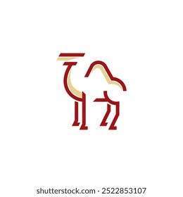 Logotipo simple del camello para el emblema o el icono