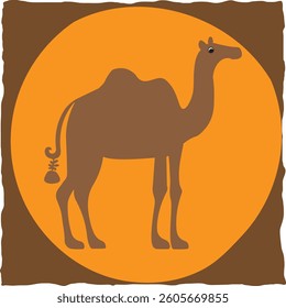 Simple Camel Silhouette Minimalist Illustration Unique Desert Animal Art and Minimalist Dromedary Outline Simple Art Desert Mammal Illustration Unique Design 