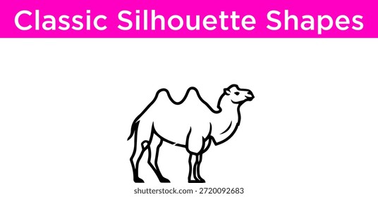 Vector de silueta de camello simple y fondo blanco