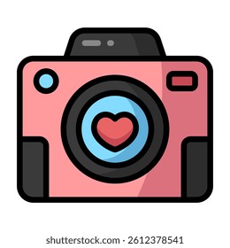 Simple Camera colorful icon. The icon can be used for websites, print templates, presentation templates, illustrations, etc	

