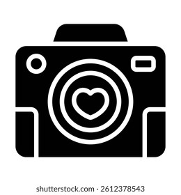 Simple Camera glyph icon. The icon can be used for websites, print templates, presentation templates, illustrations, etc	
