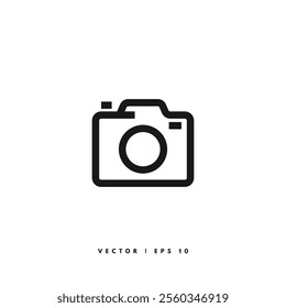 Simple Camera icon. Editable Stroke