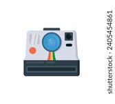 Simple camera icon full color flat design style isolated by white color
