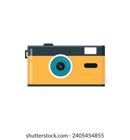 Simple camera icon full color flat design style isolated by white color
