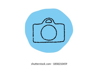 Simple camera icon, pencil writing style