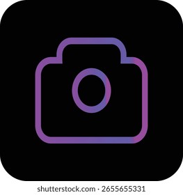 Icono simple de la cámara para las características de la foto, de los medios, y de la Galería en App.

