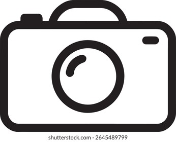 Simple Camera Icon for Photography and Technology Purposes, Presenting a Minimalist Design and Clear Visual Representation
