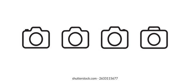 Conjunto de iconos de cámara simple para App de Fotografía Vector