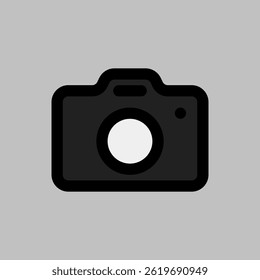 Simple camera icon suitable for photography and media projects.