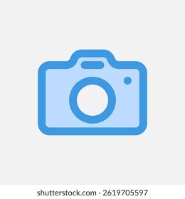 Simple camera icon suitable for photography and media projects.