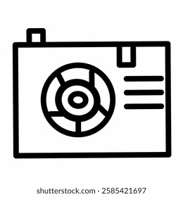 
A simple camera icon is useful to complement the design.