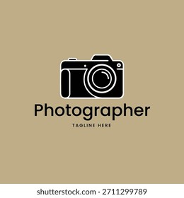 Sencillo fotógrafo de lentes de cámara foto de estudio símbolo mínimo logotipo de Vector Plantilla