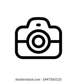 Simple Camera line icon isolated on a white background