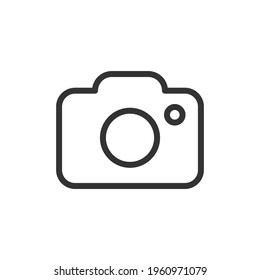 Simple camera line icon. Premium symbol in stroke style. Design of camera icon. Vector illustration.