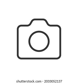 Simple camera line icon. Premium symbol in stroke style. Design of camera icon. Vector illustration.