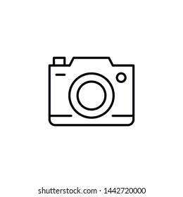 Simple camera line icon. Stroke pictogram. Vector illustration isolated on a white background. Premium quality symbols. Vector sign for mobile app and web sites.