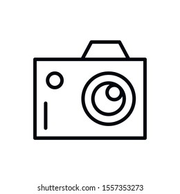 Simple camera line icon. Stroke pictogram. Vector illustration isolated on a white background. Premium quality symbol. Vector sign for mobile app and web sites.