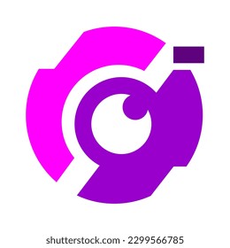 logotipo de cámara simple con un bonito color sencillo y moderno
