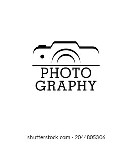 Logo simple de la cámara. Plantilla vectorial de icono de fotografía. Clipart aislado sobre fondo blanco.