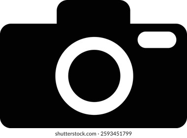 Simple camera monochrome icon illustration