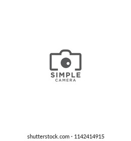 Simple camera photography logo design template