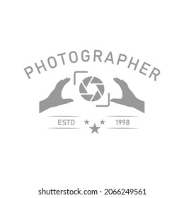 Simple Camera Photography Logo Design Vector. vintage style