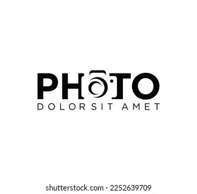 Simple camera photography logo design template vector suitable for a photographer