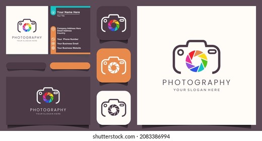 simple camera photography logo icon vector template
