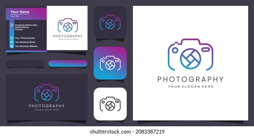 simple camera photography logo icon vector template