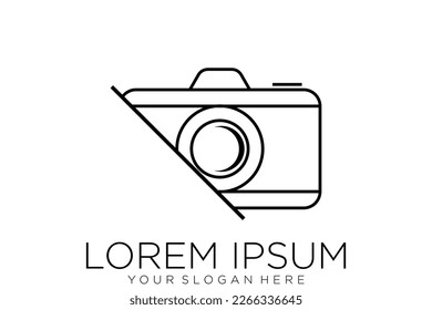 plantilla de vector de icono de logotipo de fotografía de cámara simple