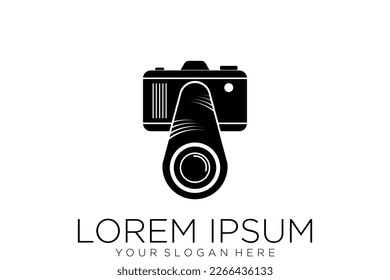 plantilla de vector de icono de logotipo de fotografía de cámara simple